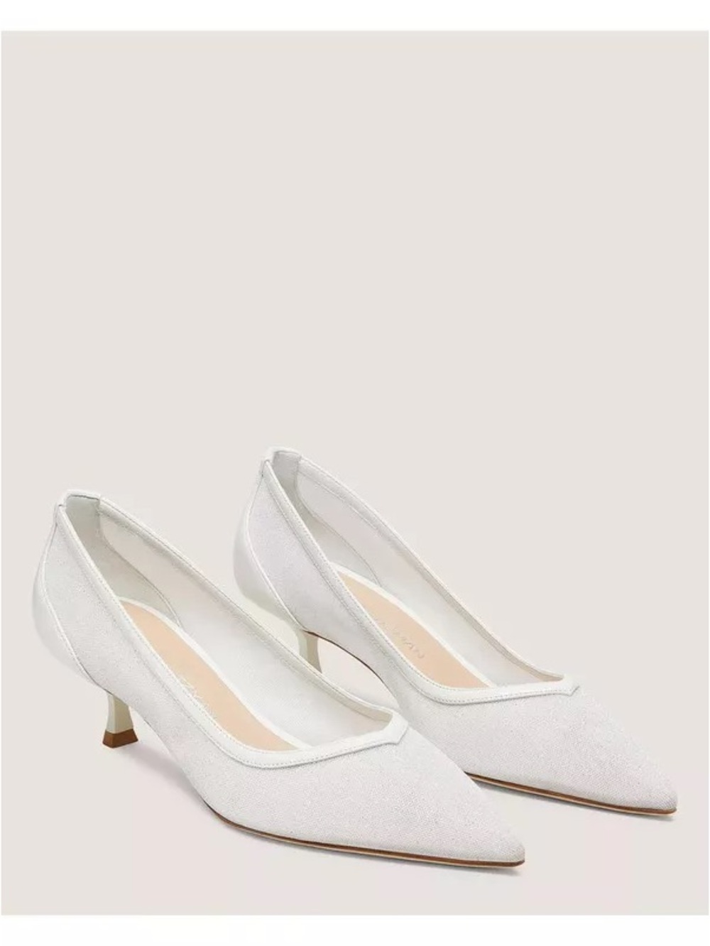 NEW Stuart Weitzman Eva 50 White Sparkly Mesh Pump Size 11.5B